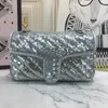 Borsa a tracolla a catena da donna Borsa a mano Borsa a tracolla da donna Moda Perlina Decorazione Paillettes Hasp Lettera normale Alta qualità Spedizione gratuita