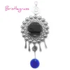 BRISTLEGRASS Turkish Blue Evil Eye Quartz Wall Clock Flower Hanging Pendants Amulets Lucky Charms Blessing Protection Home Decor 23948944