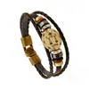 Bracelet en cuir multicouche 12 breloque constell Pièce de bronze Signe horoscope bracelets enveloppants femmes hommes bracelet manchette volonté et sablonneux Vierge Bélier Taureau Gémeaux