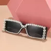 Spersonalizowane Dżetów - Okulary przeciwsłoneczne dla kobiet Trend Square Sun Glasses Błyszczące Party Eyeglasses 7 Kolory Hurtownie