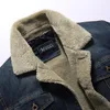 Giacche di jeans in pile caldo invernale Mens Casual Pilot Bomber Giacca da cowboy Cappotto di lana maschile Fodera di pelliccia Spessa Jean Outwear Abbigliamento 201218