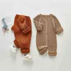 MILANCEL Babykleidung Kurzer Stil Kleinkind Jungen Overalls Säugling Mädchen Strickwaren Einreiher Oberbekleidung 220106