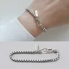 925 Sterling Silver Bead Chain Bracelet Fine Jewelry For Women Birthday Party Trendy Accessories Gift