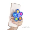 Amerikaanse stock Fidget Pop Sensory Bubbels Spinner Finger Toys Air Vent Cellphone Stand Houder 2 in 1 eenvoudige kuiltjes Draaiende top decompressie Antistress