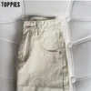 Toppy Białe dżinsowe spodenki dla kobiet w wysokiej talii krótkie spodenki Summer Korean Fashion Streetwear T200701