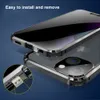 Anti Peep Magnetic Privacy Glass Phone Fodral för iPhone 13 12 11 Pro Max Case Luxury Buckle Metal Bumper 7 8 Plus Cover Mini Full Body Case