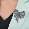 Crystal Rhinestone Bow Broches Pin voor Vrouwen Grote Bowknot Broche Pin Vintage Mode-sieraden Winter Accessoires Kerstcadeau