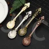 Vintage Alloy Kaffe Sked Crown Palace Snidad matsal Bar Porslin Små Te Ice Cream Sugar Cake Dessert Servitor Spoons Scoop