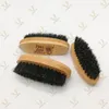 Bambu Mini Brush MOQ 100 PCS Anpassad logotyplasergraverad bärbar fickskäggborstar för män som skötsel