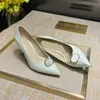 Классический дизайнер с высоким каблуком Lwedding Shoes Point Toe насосы 7,5 см 100% кисточки для кожи металлические пуговицы женщины маленькие пчелиные туфли большой размер