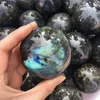 Naturlig Labradorite Crystal Polished Sphere Ball Healing Crystal High Quality T200117