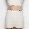 Cinture larghe in vera pelle di moda per le donne Cintura corsetto con fibbia color oro Cintura femminile di marca di design di lusso Vintage J1209