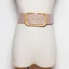 Fashion äkta läder breda bälten för kvinnor Guldfärg Buckle Corset Belt Female Luxury Designer Märke Midjeband Vintage J12092777129