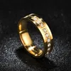 Nieuwe diamant roestvrijstalen groove ring Gold Engagement Wedding Rings Band for Men Women Fashion Jewelry Will en Sandy