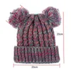 Fashion Fur Ball Braid Hat Knit Winter Warm Hats Caps Kids Hat Beanie Skull Caps Hats Christmas Gift