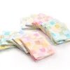 Serviettes à carreaux mignons en coton Séchage rapide Serviette pour enfants en coton doux épais et absorbant