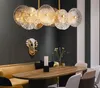 Nordic living room dining room bedroom tea room personality glass lamps Postmodern light luxury simple chandelier beauty lamp
