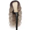 Long Wavy Wig Blonde Wigs for Women Synthetic Curly Hair Middle Part Heat Resistant Fibre for Daily Party Use