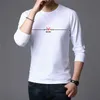 Modemärke Tshirt Mens Högkvalitativa bomullstoppar Street Style Trender Långärmad Tshirt Korean Mänkläder 201116