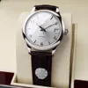 Neue klassische Damen-Uhren mit Zahlenkalender, Edelstahl, automatische mechanische Uhr, Damenuhr aus braunem Leder, 32 m