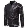 Jaquetas Masculinas Moda Mens Lantejoulas Manga Longa Zip Up Jaqueta Outwear Clube Partido Lantejoulas Casacos Formal Negócios Terno