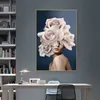 Modern Fashion Art Flower Girl Woman Prints Canvas Painting Wall Art For Living Room Home Decoration Entrance Pictures Sexy Nude