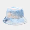 Faux Fur Te-Deye Fishman Cap Дамы Радуга осень зима утолщение теплые плоские шляпа на открытом воздухе Все совпадающие мягкие ведра шляпы Rra3905