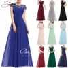 Sonbahar ve Kış Yeni Avrupa ve Amerikan Katı Renk Abiye Uzun Elbise Şifon Elbise Akşam elbise LJ201124