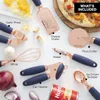 Küche Gadget Set Werkzeuge Kupferbeschichtete Edelstahlutensilien-Knoblauchpresse Käse-Reibe Whisk-Schäler-Kit Rra11443