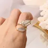 Sydkorea039S Nya designmodesmycken utsökta koppar inlagd zirkon opal tulpan kreativ öppning ring kvinnlig prom party ri3349723