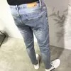 Nouveau 2021 mode coréenne hommes décontracté mince homme pantalon école jeunesse petits pieds lavage collants crayon pantalon Denim jean