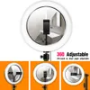 Ring licht met statief staande telefoonhouder kit 26cm / 10 inch foto ring lamp voor make-up live stream youtube video met spiegel