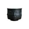 Cerâmica Vaso de flor Face Design de cerâmica Vaso Home Decoração Ferramentas de Acessórios para Black Gold Branco T200529