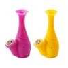 Mini bong riciclatore pieghevole portatile colorato in silicone Bong per acqua in vetro da fumo 155 mm