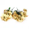 Glitter Artificial Christmas Flowers Red Gold Silver Fake Heads