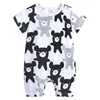 Cartoon Boys Baby Onesies Summer Cotton Toddler Girls Romper 0-24 Months Kids Clothes Knitted Short sleeve Jumpsuit Outfits 201028