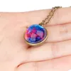 Glow in the dark Universe necklace Sky Glass ball pendant necklaces for women Girls fashion jewelry will and sandy gift