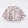 New Winter Baby Clothes Soft Comfortable Girls Fashion Plaid Coat 2 Colors Cute Children Outwear Single-breasted Child Girl Outwear