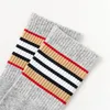 Chaussettes pour hommes Nom de la mode Designer Hommes Crew Hip Hop Stripe Sock Femme Entier Drop263f