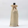 LINEN TACKSTRING WINE PAGS DUSTPROPT WINE BAKKA Täcker Packaging Bag Champagne påsar Party Present Wrap Jul Decoration Stock8510525