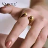 VAROLE Super Cute Opening Ring Gold Color Small Brass Engagement Ladies Rings for Women Party Gifts Fashion Jewelry Ringen Anell