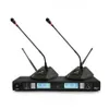 Gratis frakt! Professionell UHF Wireless Microphone Karaoke System med dubbla Gooseneck-sändare Microfone Mike Mic