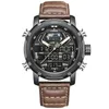 Naviforce herenhorloges Sport Watch Men leidde kwarts digitale klokleren leger waterdichte horloge male234T