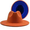 2020 Nowy patchwork Top Jazz Hat Nowy styl dwupasmowe czapki unisex bawełniane poliester szerokości brzegi wełna poczuła fedora Hats1735199