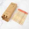 10pcs/Box Bamboo Toothbrush Natural Bamboo Toothbrush Color Toothbrush Bamboo Charcoal Soft Bristles Disposable Tooth Brush Free Shipping