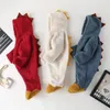 Ubrania dla niemowląt niemowlę dinozaur kapturem romper zamek błyskawiczny berbeć kombinezon cartoon strój dziecko butik odzież dziecięca 3 kolory zyy213