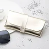 Portátil Pu Leather Sun Glasses Bag Moda Mulheres óculos de sol PVC Made Box 5 Colors Whole6494262