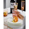 Nordic Hoogwaardige Zeshoekige Hamer Streep Goud Rimmed Wijnglas Crystal Glass Champagne Cup Huishoudelijke Whisky Glas Water Cup LJ200821