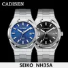 CADISEN 2020 42MM Luxus Automatische Mechanische Uhren Männer Mode Top Marke Stahl Uhr 100m Wasserdicht Schwarz Zifferblatt Armbanduhr b1205