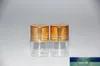 10 Stück 22 * 30 mm kleine Glasflaschen mit goldener Schraubkappe aus Kunststoff, transparent, für ätherische Öle, Gewürze, Glasfläschchen, Hochzeitsdekoration, Geschenke